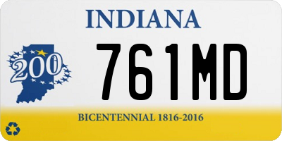 IN license plate 761MD