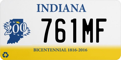 IN license plate 761MF