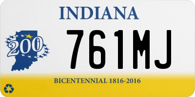 IN license plate 761MJ