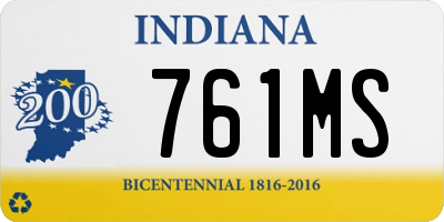 IN license plate 761MS