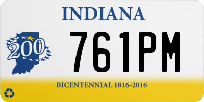 IN license plate 761PM