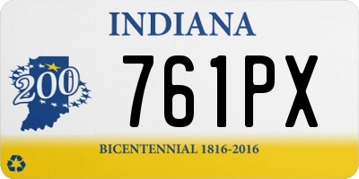 IN license plate 761PX