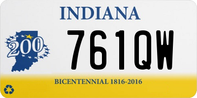 IN license plate 761QW