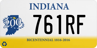IN license plate 761RF