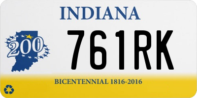IN license plate 761RK