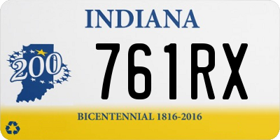 IN license plate 761RX