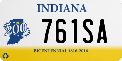 IN license plate 761SA