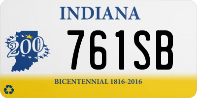 IN license plate 761SB