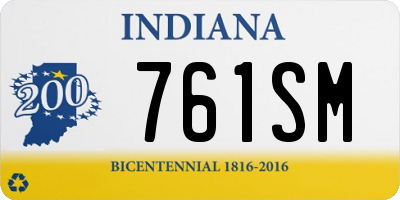 IN license plate 761SM