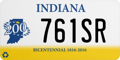 IN license plate 761SR