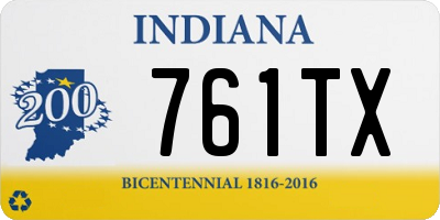 IN license plate 761TX