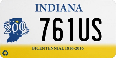 IN license plate 761US