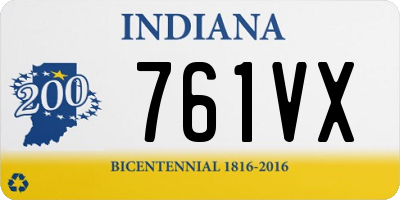 IN license plate 761VX