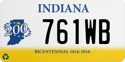 IN license plate 761WB