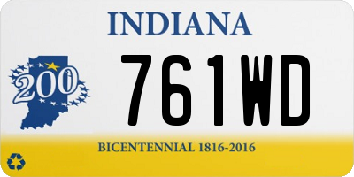 IN license plate 761WD