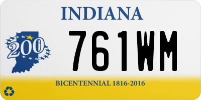 IN license plate 761WM