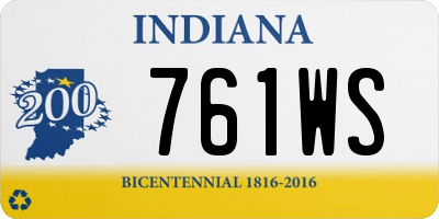 IN license plate 761WS