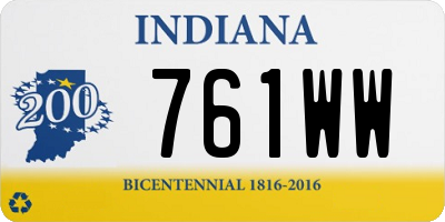 IN license plate 761WW