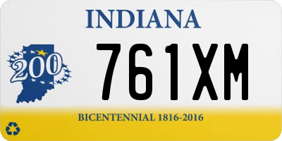 IN license plate 761XM