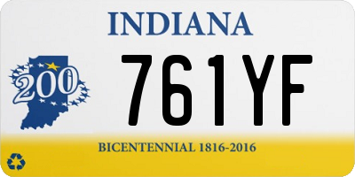 IN license plate 761YF