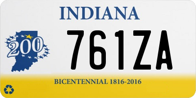 IN license plate 761ZA