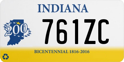 IN license plate 761ZC