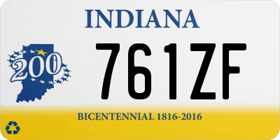 IN license plate 761ZF