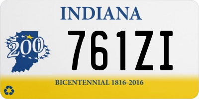 IN license plate 761ZI