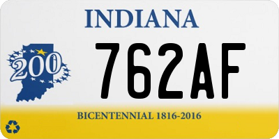 IN license plate 762AF