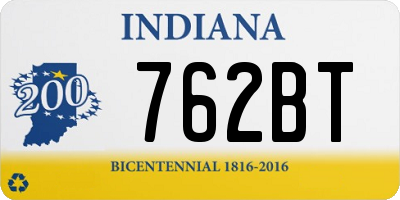 IN license plate 762BT