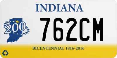 IN license plate 762CM