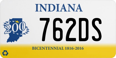IN license plate 762DS