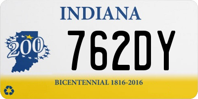 IN license plate 762DY