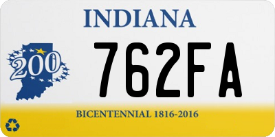 IN license plate 762FA