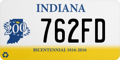 IN license plate 762FD