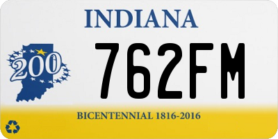 IN license plate 762FM