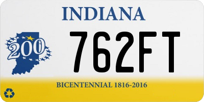 IN license plate 762FT