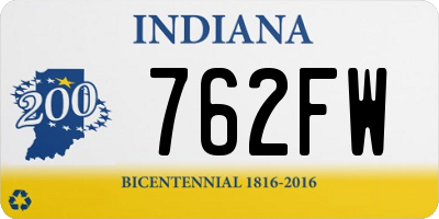 IN license plate 762FW