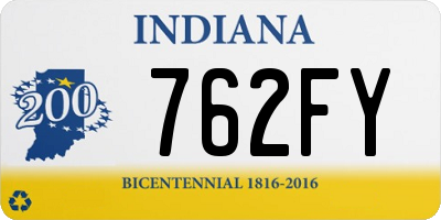 IN license plate 762FY