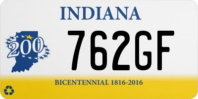 IN license plate 762GF
