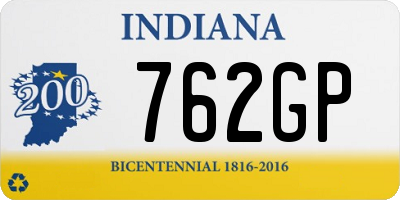 IN license plate 762GP