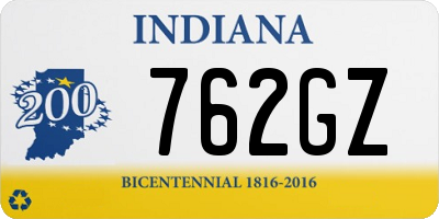 IN license plate 762GZ