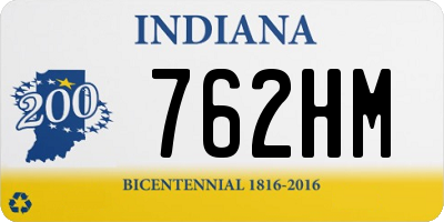 IN license plate 762HM