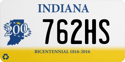 IN license plate 762HS