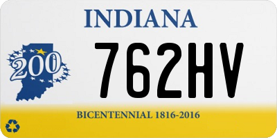 IN license plate 762HV