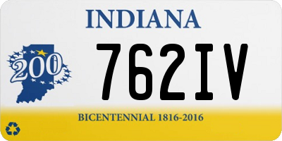 IN license plate 762IV