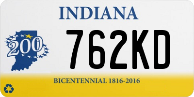 IN license plate 762KD