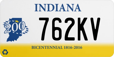 IN license plate 762KV