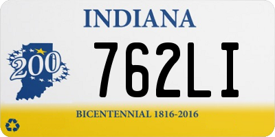 IN license plate 762LI