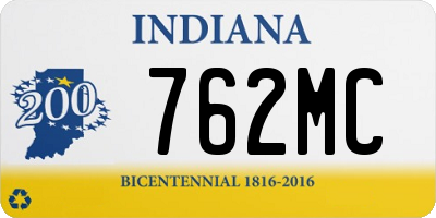 IN license plate 762MC